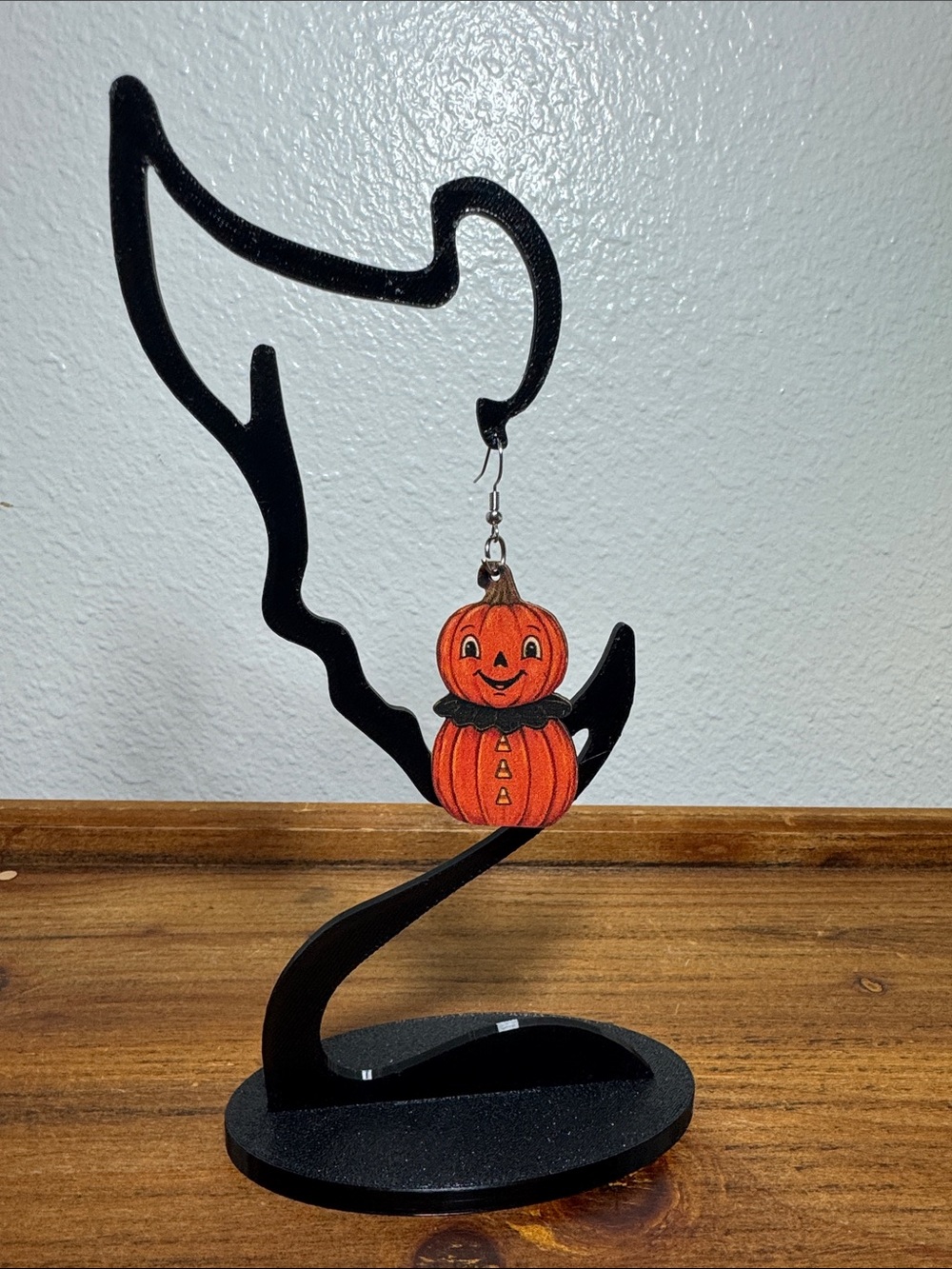 Halloween Pumpkin Jack-O'-Lantern Orange Earrings